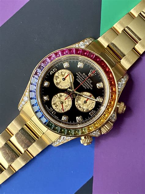 gold rolex rainbow daytona|rolex rainbow daytona original price.